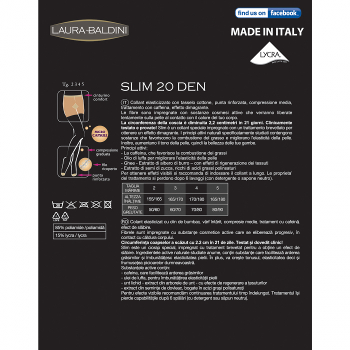 Dres transparent cu efect de slabire SLIM 20 den, Bej [4]