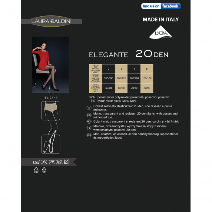 Dres transparent opac ELEGANTE 20 den, Albastru [5]