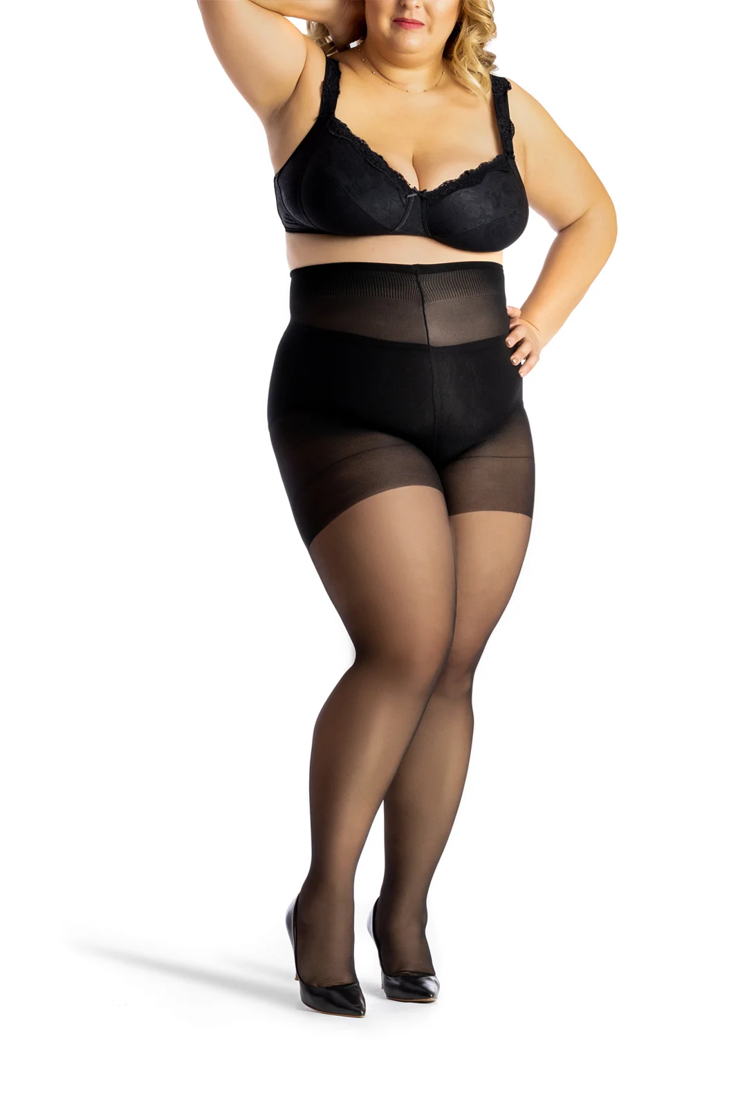 Dres transparent QUEEN 20 den pentru marimi mari, Negru [2]