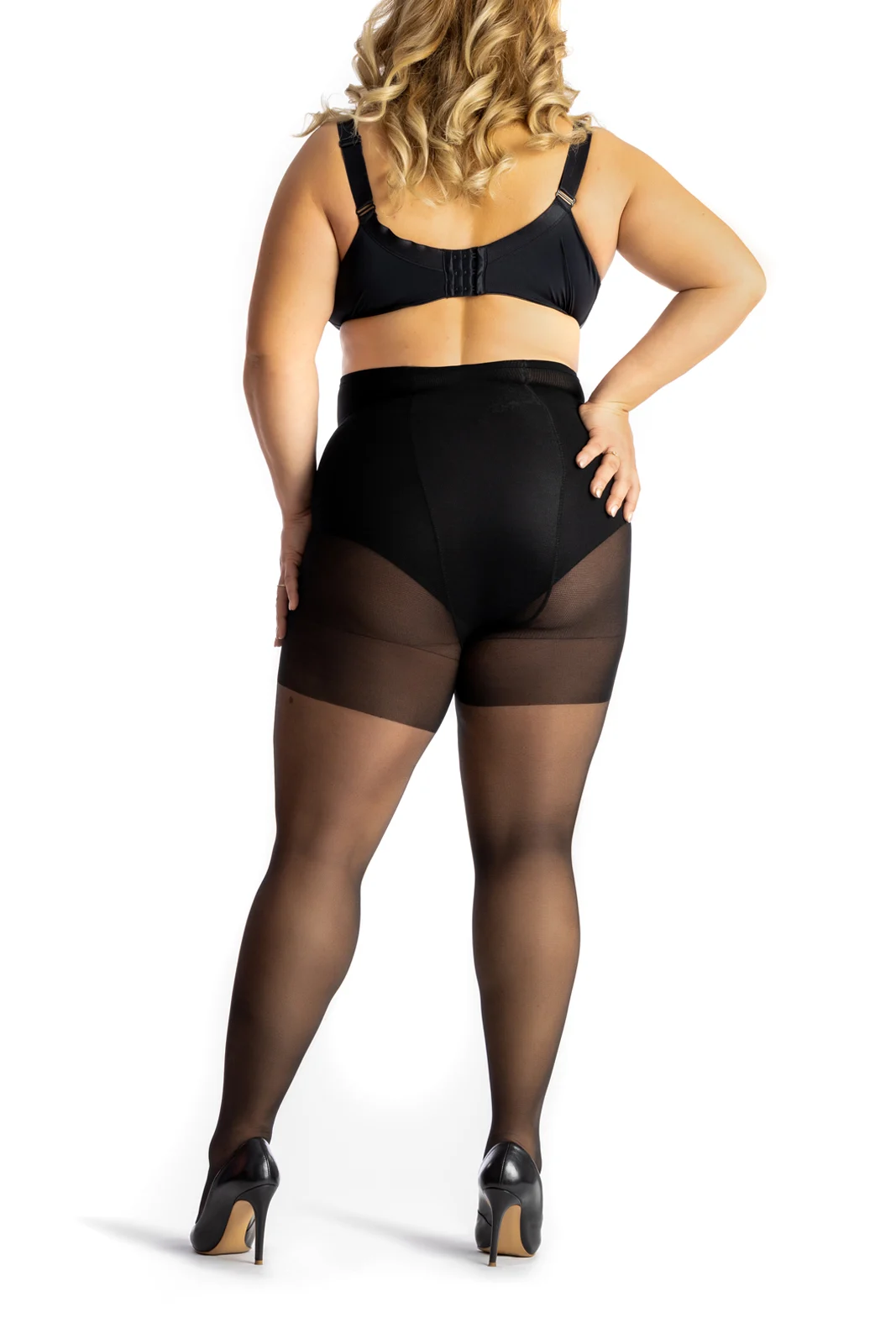 Dres transparent QUEEN 20 den pentru marimi mari, Negru [4]