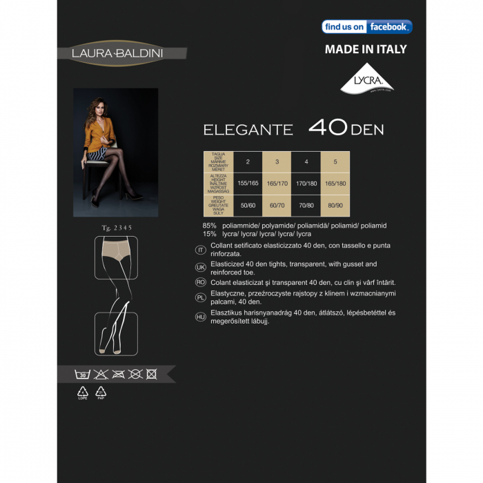 Dres transparent rezistent ELEGANTE 40 den, Bej [5]