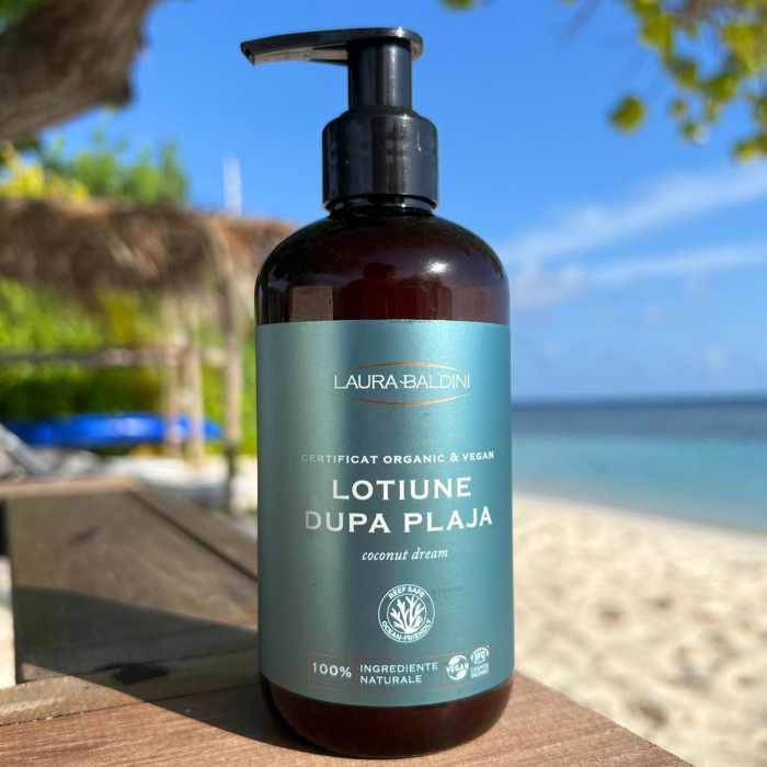 Lotiune dupa plaja COCONUT DREAM, 100% ingrediente naturale, ORGANIC & VEGAN & REEF SAFE, Laura Baldini, 250ml [10]