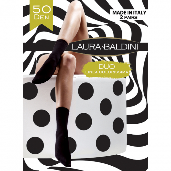Set 2 sosete scurte din microfibra cu elastic confort DUO 50 den, Albastru [4]