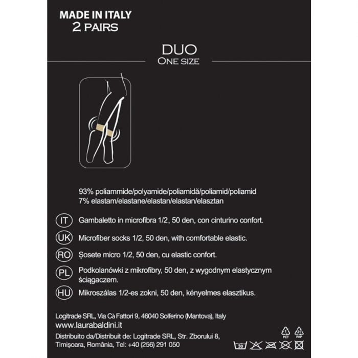 Set 2 sosete scurte din microfibra cu elastic confort DUO 50 den, Albastru [5]