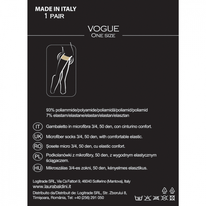 Sosete lungi din microfibra cu elastic confort VOGUE 50 den, Albastru [5]