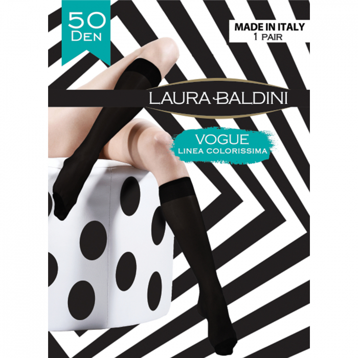 Sosete lungi din microfibra cu elastic confort VOGUE 50 den, Albastru [4]
