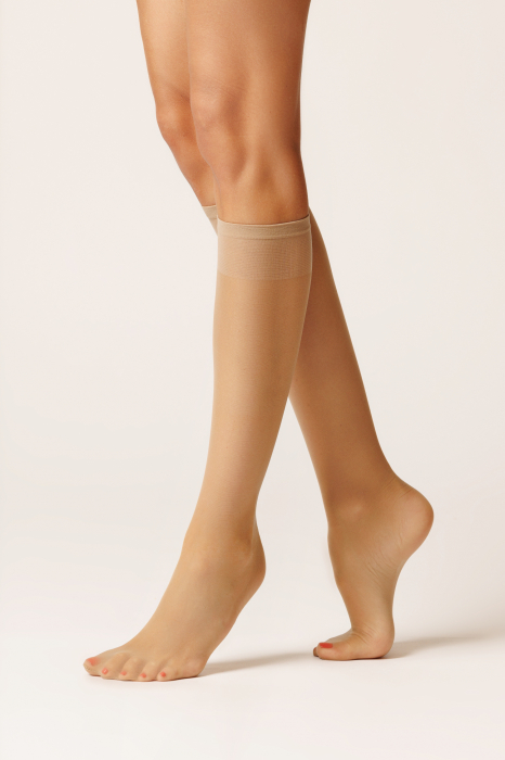 Sosete transparente lungi cu efect de hidratare SO SOFT 15 den, Bej [2]
