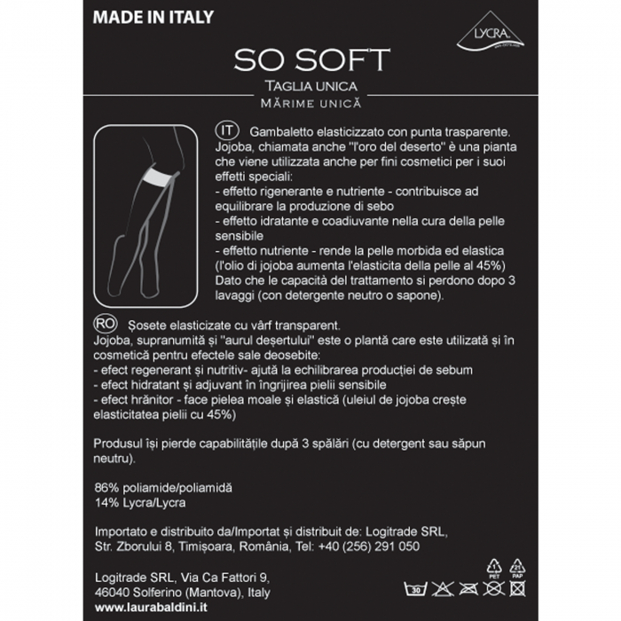 Sosete transparente lungi cu efect de hidratare SO SOFT 15 den, Bej [5]