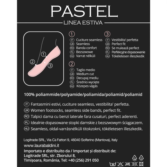 Talpici cu decupaj mediu si banda confort PASTEL, Albastru [4]