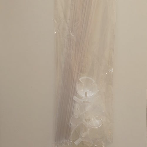 Set 10 bete suport cu rozete  pentru baloane, Transparent, 42 cm [3]