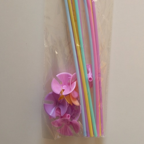 Set 10 bete suport cu rozete  pentru baloane, Multicolor, 42 cm [3]