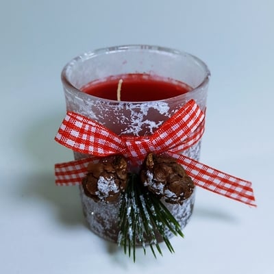Lumanare decorativa parfumata de Craciun, rosu, 5 cm [1]