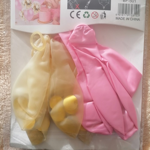 Set 10 baloane transparente cu confetti Roz deschis, auriu, 30 cm [3]