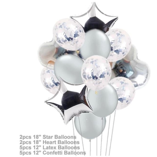 Set 14 Baloane Aniversare, Argintiu, 45 cm [2]