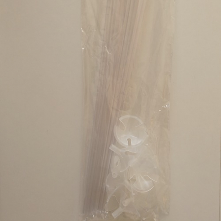 Set 10 bete suport cu rozete  pentru baloane, Transparent, 42 cm [2]