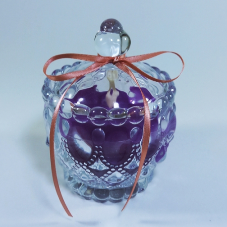 Lumanare decorativa bomboniera, 7 cm, Mov [0]