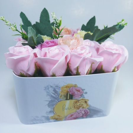 Aranjament cu 17 trandafiri de sapun, Roz [1]