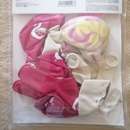 Set 12 baloane latex cu zane, lebede si baloane confetti,, Multicolor, 30 cm [1]
