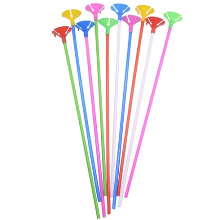 Set 10 bete suport cu rozete  pentru baloane, Multicolor, 42 cm [0]