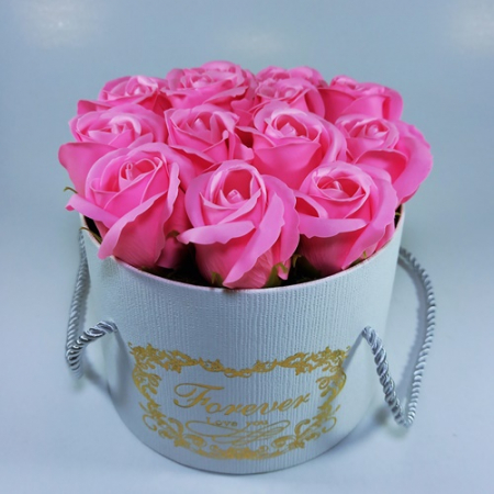 Aranjament cu 13 trandafiri de sapun, Roz [0]