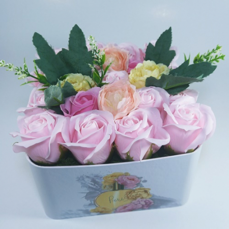 Aranjament cu 17 trandafiri de sapun, Roz [0]