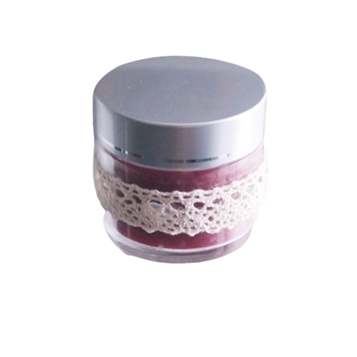 Lumanare decorativa borcan, cu banda, rosu, 5 cm