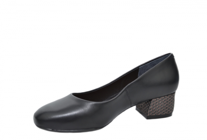 Pantofi cu toc Piele Naturala Negri Epica Riana D02066 [3]