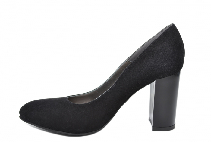 Pantofi cu toc Piele Naturala Negri Moda Prosper Prisca D02068 [2]