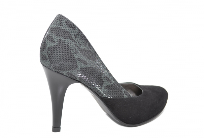 Pantofi cu toc Piele Naturala Negri Moda Prosper Saima D02069 [4]