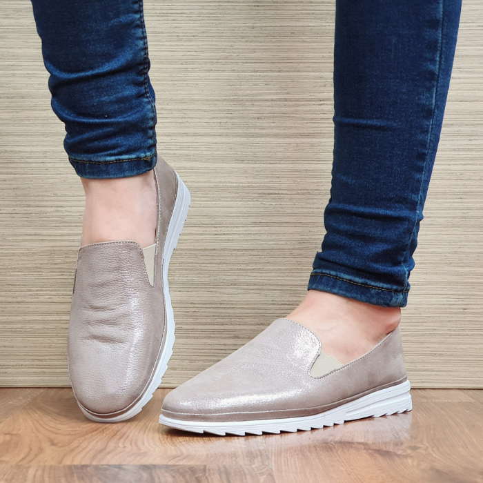 Pantofi Casual Piele Naturala Nude Perlla Esra D02295 [3]