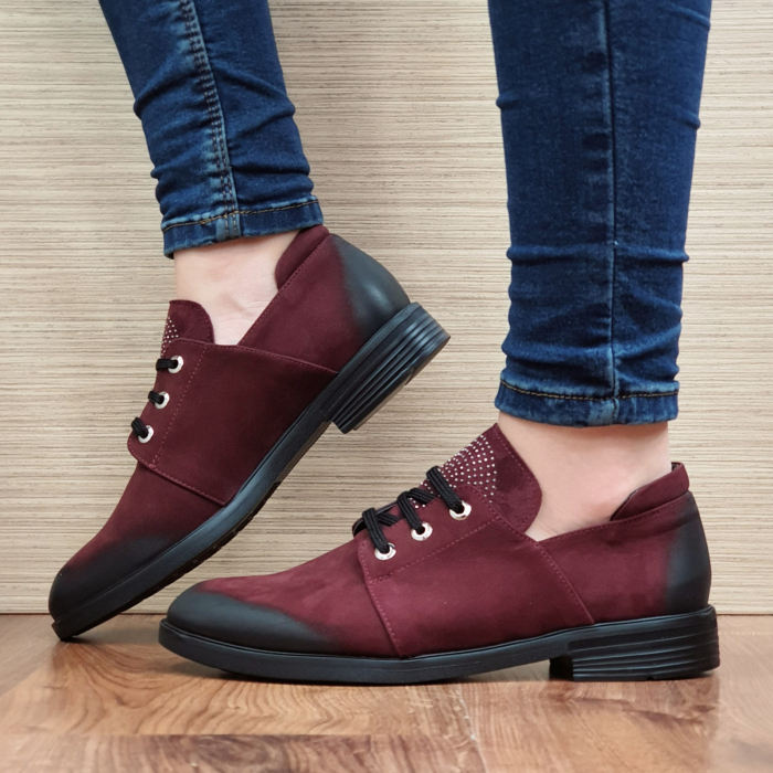 Pantofi Oxford Piele Naturala Grena Perlla Elina D02298 [2]