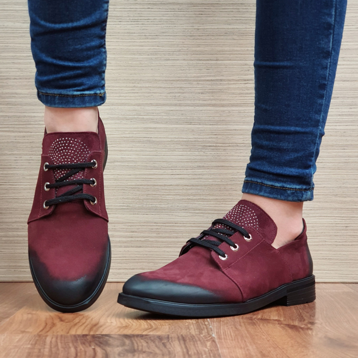 Pantofi Oxford Piele Naturala Grena Perlla Elina D02298 [3]