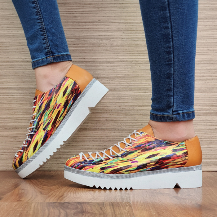 Pantofi Casual Piele Naturala Multicolor Perlla Dorothea D02304 [2]
