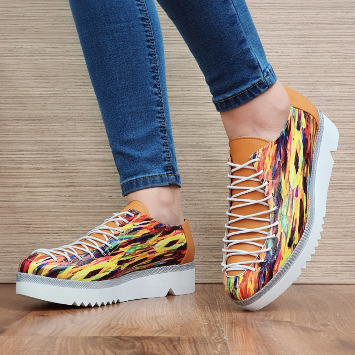 Pantofi Casual Piele Naturala Multicolor Perlla Dorothea D02304 [3]