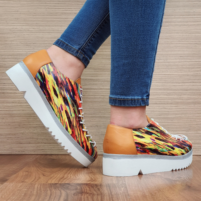 Pantofi Casual Piele Naturala Multicolor Perlla Dorothea D02304 [4]