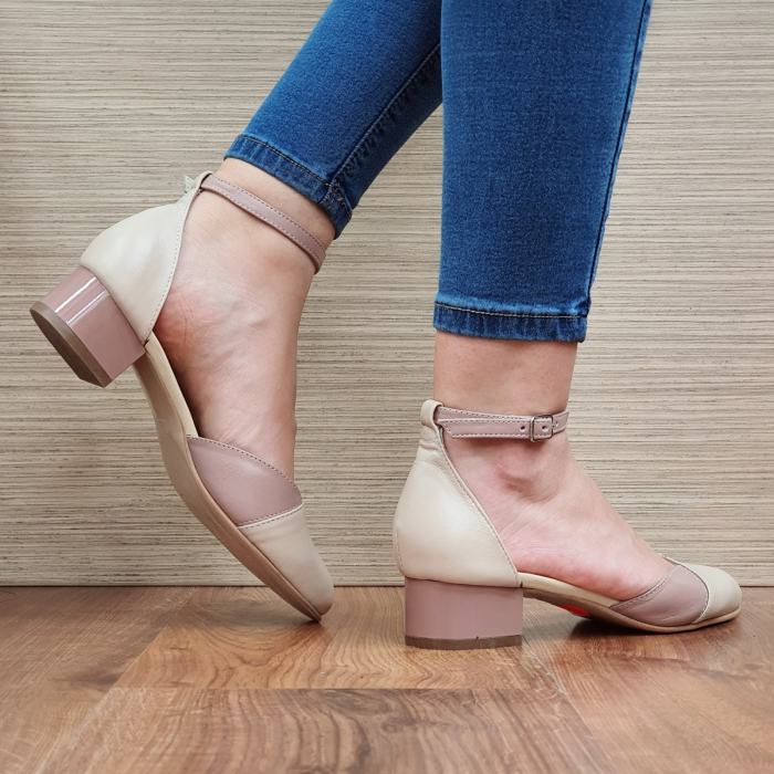 Pantofi Dama Piele Naturala Matheo Crem Renee D02315 [4]