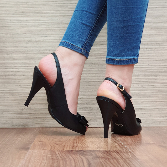 Sandale Dama Piele Naturala Guban Negre Alysa D02367 [4]