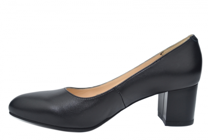 Pantofi cu toc Piele Naturala Negri Emma D02195 [2]