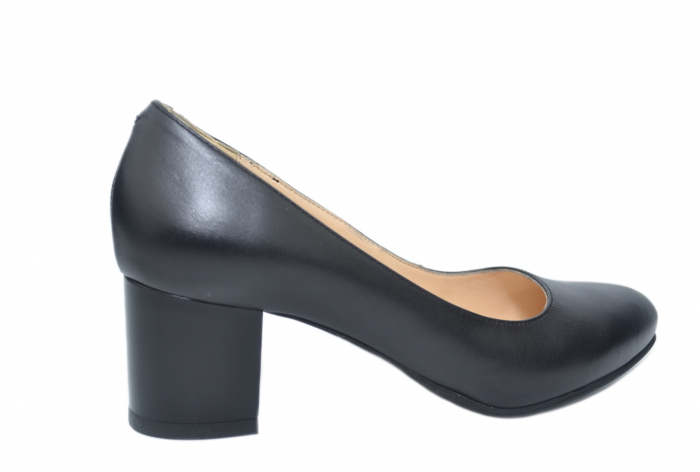 Pantofi cu toc Piele Naturala Negri Emma D02195 [4]