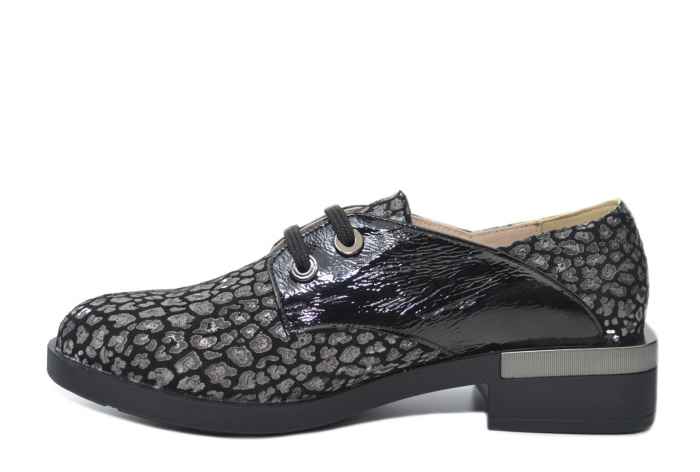 Pantofi Oxford Piele Naturala Neagra Perlla Letizia D02202 [2]