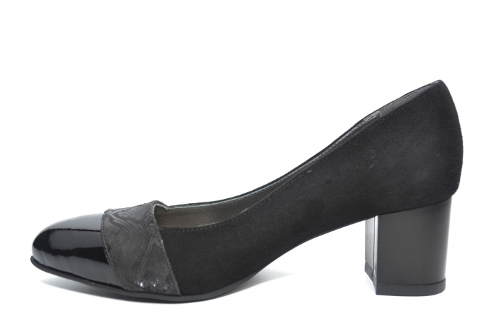 Pantofi cu toc Piele Naturala Moda Prosper Negri Monika D02228 [2]