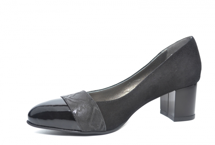 Pantofi cu toc Piele Naturala Moda Prosper Negri Monika D02228 [3]