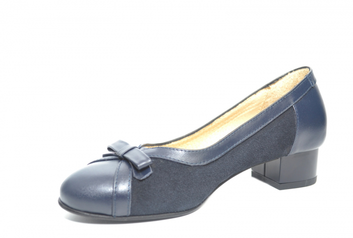 Pantofi cu toc Piele Naturala Bleumarin Marcella D02217 [3]
