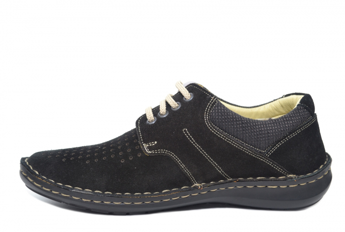 Pantofi Casual Barbati Piele Naturala Negri Otter Elton B00042 [2]