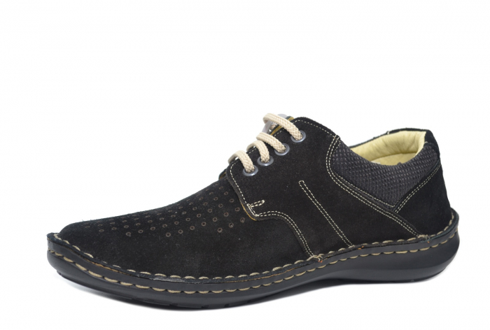 Pantofi Casual Barbati Piele Naturala Negri Otter Elton B00042 [3]