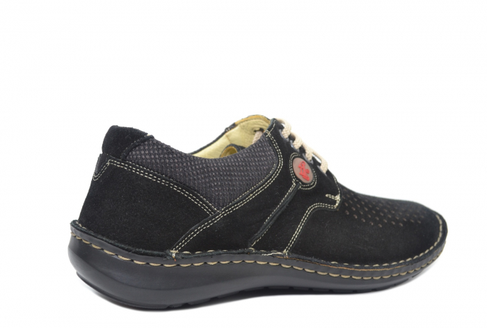 Pantofi Casual Barbati Piele Naturala Negri Otter Elton B00042 [4]