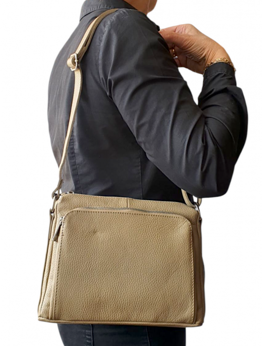 Geanta Dama Piele Naturala Bej Eca G04144 [8]