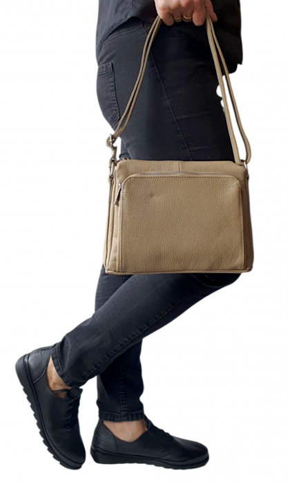 Geanta Dama Piele Naturala Bej Eca G04144 [7]