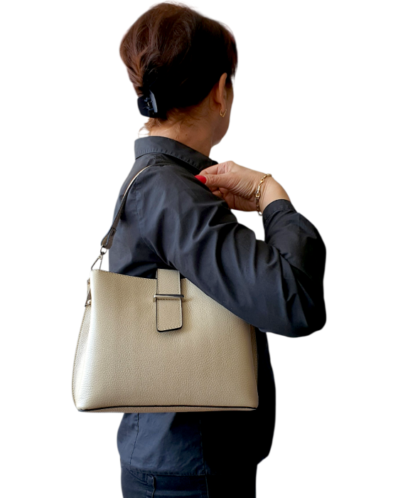 Geanta Dama Piele Naturala Bej Irelia V. Fabbiano G04740 [9]