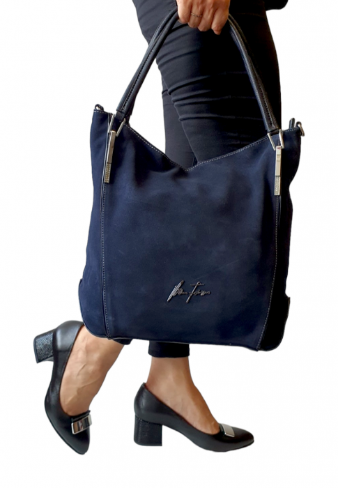 Geanta Dama Piele Naturala Bleumarin Flexy G03253 [5]